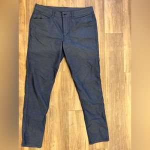 Men’s jeans style, Lululemon pants. Charcoal, size 34